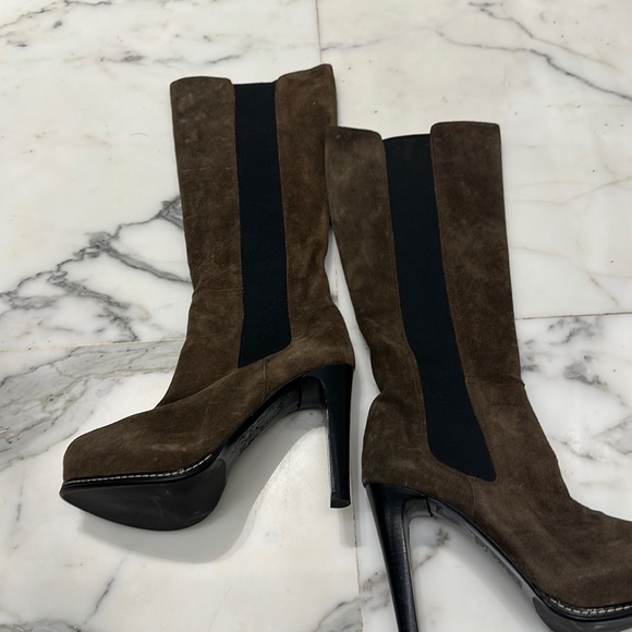 Made in Italy ( hand crafted) Shoes - Made In Italy Pure Suede classy Leather Knee high Boots with 4.5 inch heel!NWOT!